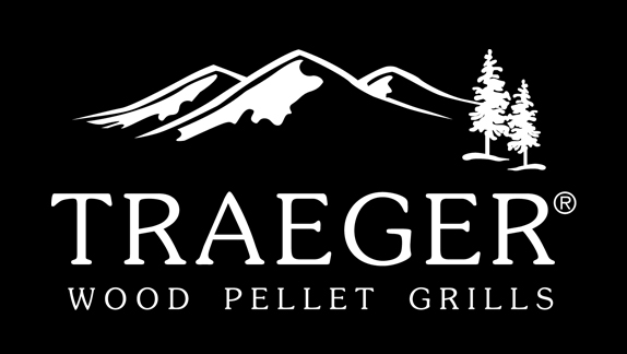 Traeger Wood Pellet Grills - white print on black background